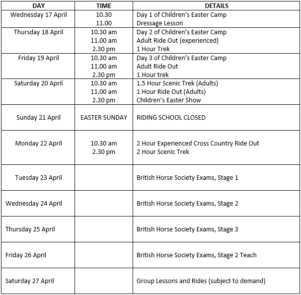 Easter Programme 2019